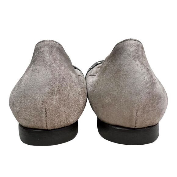 AGL Womens Icon Ballet Flats Suede Lace Cap Toe Buckle Detail Taupe Sz EUR 38 - Picture 2 of 8